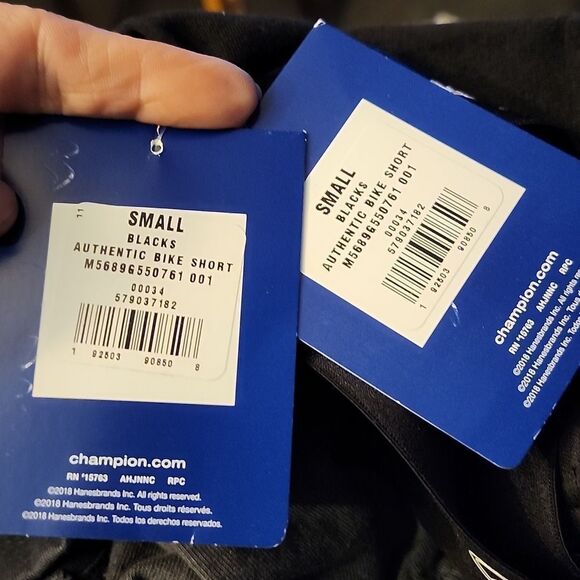 Champion Black and White Bike Shorts with Compression Fit - Picture 4 of 4